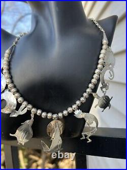 Vintage Native American Sterling Silver Animals Necklace