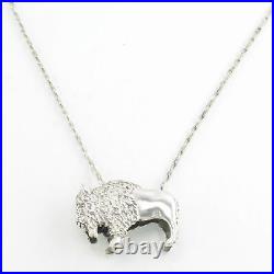 Vintage Native American Sterling Silver Bison Necklace