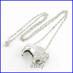 Vintage Native American Sterling Silver Bison Necklace