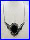 Vintage Native American Sterling Silver Black Glass Necklace 18