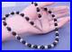 Vintage Native American Sterling Silver Black Jade Bead Necklace 21