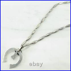 Vintage Native American Sterling Silver Blue Turquoise Sandcast, Naja Necklace Vintage Native American Sterling Silver Blue Turquoise Sandcast, Naja Necklace
