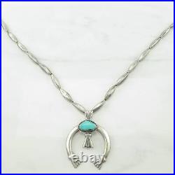 Vintage Native American Sterling Silver Blue Turquoise Sandcast, Naja Necklace Vintage Native American Sterling Silver Blue Turquoise Sandcast, Naja Necklace