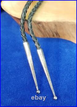 Vintage Native American Sterling Silver Bolo Tie Slide Necklace Signed Marks