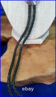 Vintage Native American Sterling Silver Bolo Tie Slide Necklace Signed Marks