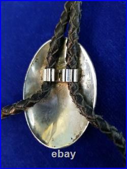 Vintage Native American Sterling Silver Bolo Tie Slide Necklace Signed Marks