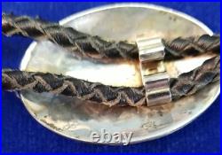 Vintage Native American Sterling Silver Bolo Tie Slide Necklace Signed Marks