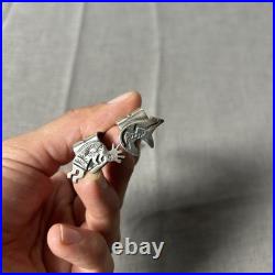 Vintage Native American Sterling Silver Bookmarks Pair AH Makers Mark Lot Of 2