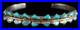 Vintage Native American Sterling Silver Bracelet Hand Cut Triangle Turquoise