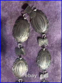 Vintage Native American Sterling Silver Concho Belt 2746 Grams