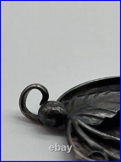 Vintage Native American Sterling Silver Coral & Turquoise Pendant
