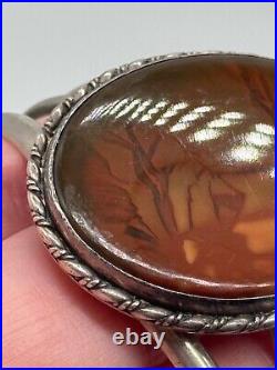 Vintage Native American Sterling Silver Cuff Bracelet