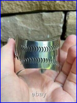 Vintage Native American Sterling Silver Cuff Bracelet Artisan Handcrafted Bear