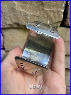 Vintage Native American Sterling Silver Cuff Bracelet Artisan Handcrafted Bear