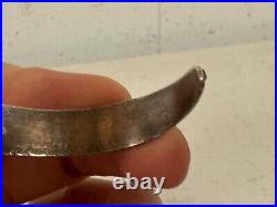 Vintage Native American Sterling Silver Cuff Bracelet Feather Design w Turquoise