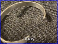 Vintage Native American Sterling Silver Cuff Bracelet Geometric Designs! Free Sh