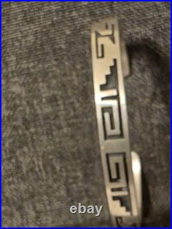 Vintage Native American Sterling Silver Cuff Bracelet Geometric Designs! Free Sh