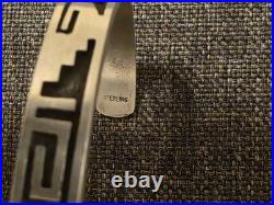 Vintage Native American Sterling Silver Cuff Bracelet Geometric Designs! Free Sh