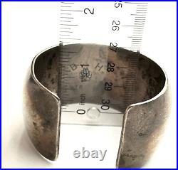 Vintage Native American Sterling Silver Cuff Bracelet Signed BH BearClaw Mark 76