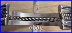 Vintage Native American Sterling Silver Cuff Bracelet Signed TAHE