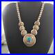 Vintage Native American Sterling Silver Double Side Stone Necklace For Women