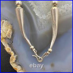 Vintage Native American Sterling Silver Double Side Stone Necklace For Women