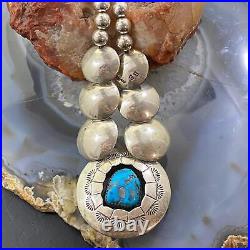 Vintage Native American Sterling Silver Double Side Stone Necklace For Women