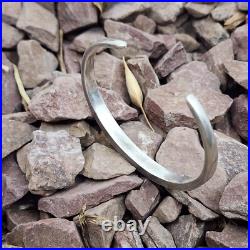Vintage Native American Sterling Silver Flush Turquoise Inlay Cuff Bracelet 6