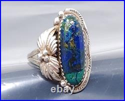 Vintage Native American Sterling Silver George Schuler Azurite band Ring size 7