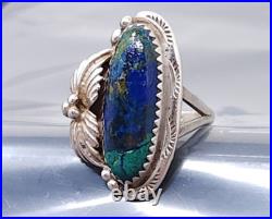 Vintage Native American Sterling Silver George Schuler Azurite band Ring size 7