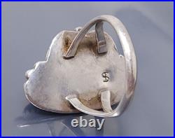 Vintage Native American Sterling Silver George Schuler Azurite band Ring size 7