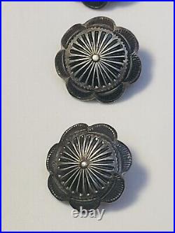 Vintage Native American Sterling Silver Hand Made Buttons