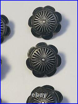 Vintage Native American Sterling Silver Hand Made Buttons