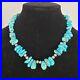 Vintage Native American Sterling Silver Handmade Beads & Turquoise Necklace 18