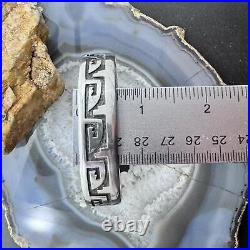 Vintage Native American Sterling Silver Hopi Overlay Flexible Unisex Bracelet