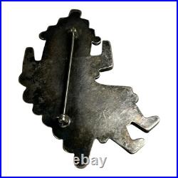 Vintage Native American Sterling Silver Inlay Rainbowman Dancer Pin