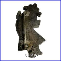 Vintage Native American Sterling Silver Inlay Rainbowman Dancer Pin or Brooch