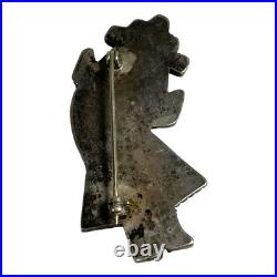 Vintage Native American Sterling Silver Inlay Rainbowman Dancer Pin or Brooch