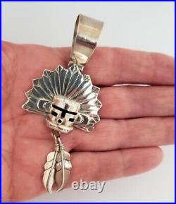 Vintage Native American Sterling Silver Kachina Pendant Signed