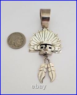 Vintage Native American Sterling Silver Kachina Pendant Signed