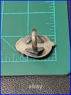 Vintage Native American Sterling Silver Large Turquoise Ring Sz 8 Ring