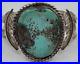 Vintage Native American Sterling Silver Large Turquoise Stone Cuff Bracelet 7