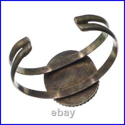 Vintage Native American Sterling Silver MOP inlayed Cuff Bracelet 6-1/2 inches