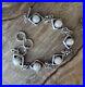 Vintage Native American Sterling Silver Mabe Pearl bracelet BEAUTIFUL 30g