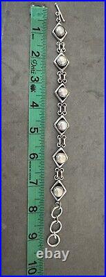 Vintage Native American Sterling Silver Mabe Pearl bracelet BEAUTIFUL 30g