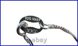 Vintage Native American Sterling Silver Multi-Stone Bear Pendant & Necklace 20