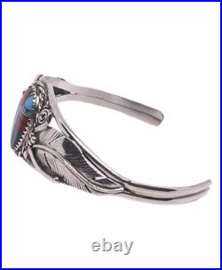 Vintage Native American Sterling Silver Multi-Stone Inlay Cuff