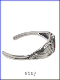 Vintage Native American Sterling Silver Multi-Stone Inlay Cuff