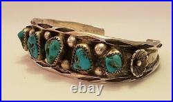 Vintage Native American Sterling Silver Navajo Bracelet Signed