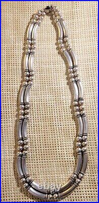 Vintage Native American Sterling Silver Necklace Circa Mid 20th Century